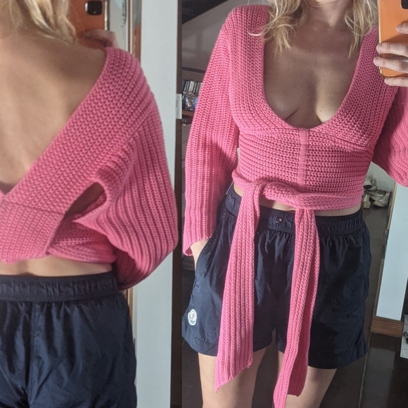 Nwt Atoir Farfetch chunky backless wrap tie sweater S - Picture 7 of 8